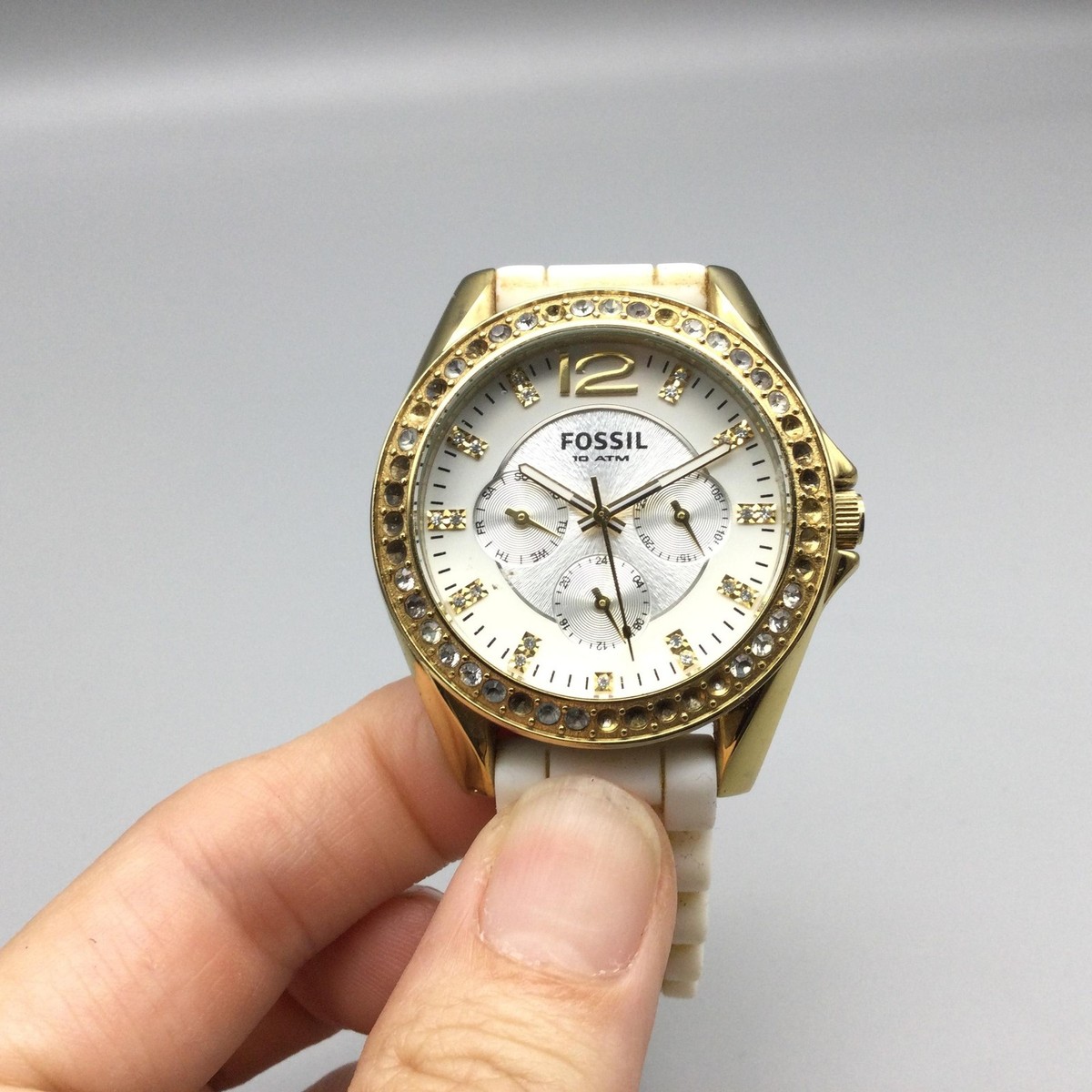 Fossil Women\'s ES2348 Riley White Silicone Watch Amazon.com: Fossil Watches Women main image 2