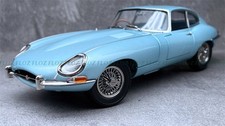 Kyosho Jaguar E-type Coupe silver blue Blue interior 1:18 Car Pre-built Model