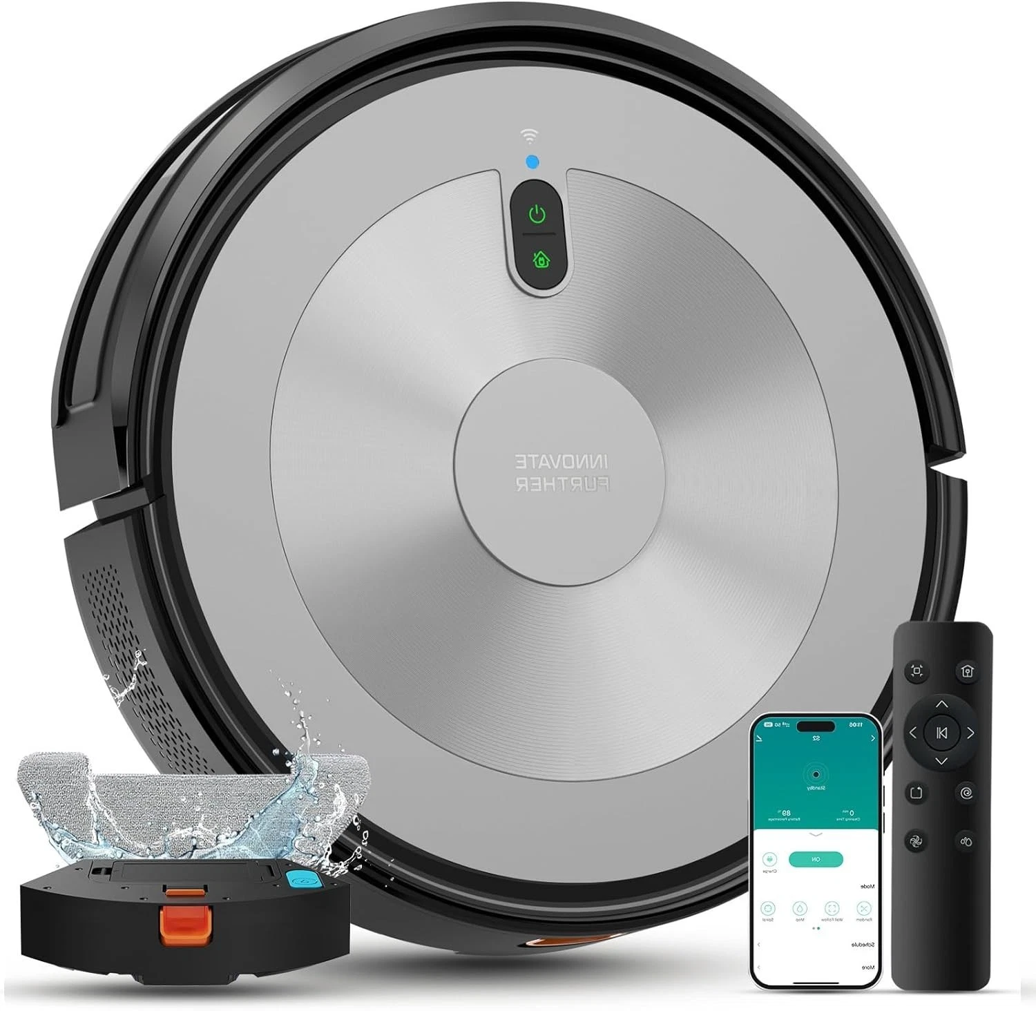 Denkee Robot Vacuum Cleaner with Mop, 4000Pa Suction Robotic Vacuums with
Opens in a new window or t