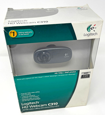 Logitech C310 720P/30FPS HD Webcam Black Sealed Unopened