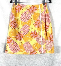 Vintage Lilly Pulitzer Skirt Women s 6 Yellow Pink Pineapple Print Embroidered