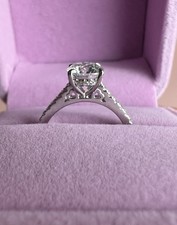 1CT Moissanite Ring Size 6 | GRA Certified |Round Cut | Silver/White Gold Finish