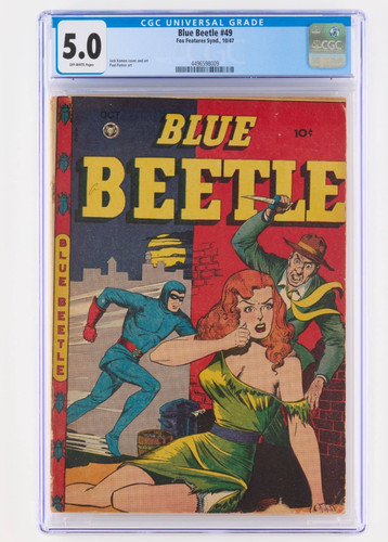 Blue Beetle #49 Good Girl Cover Kamen Art Superhero Fox Comic 1947 CGC 5.0 VG/FN