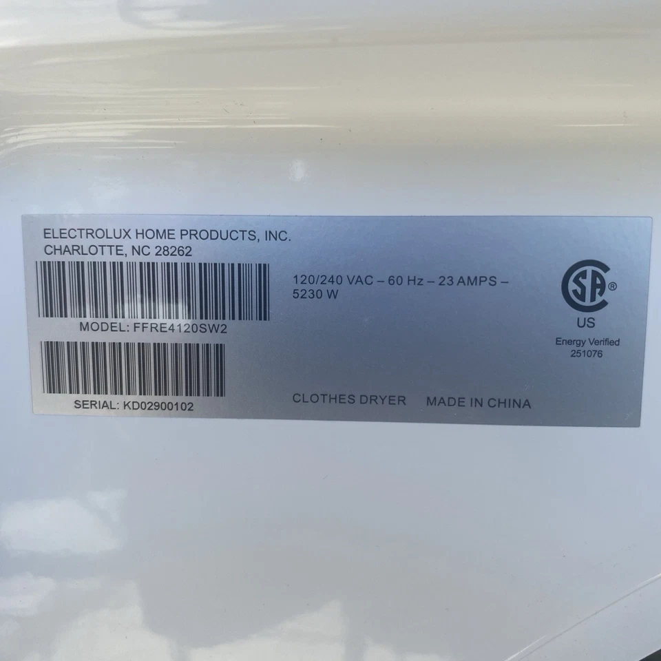 Frigidaire Electric dryer Control Panel FFRE4120SW2 - Image 4 of 4