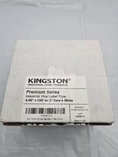 Kingston Premium Vinyl Label Tape, White, 4" x 150' On 3” Core White