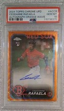 2024 Topps Chrome Update - CEDDANNE RAFAELA RC Auto Orange Wave  /25  PSA 10