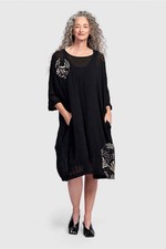 ALEMBIKA Black Chiffon Galaxy Dress SALE rrp £279 Sz M UK16-18 BNWT