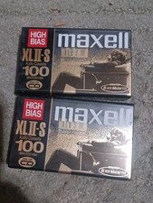 Maxell Lot Of 2 High Bias X L II-S 100 Minute Black Magnetite Audio Cassette
