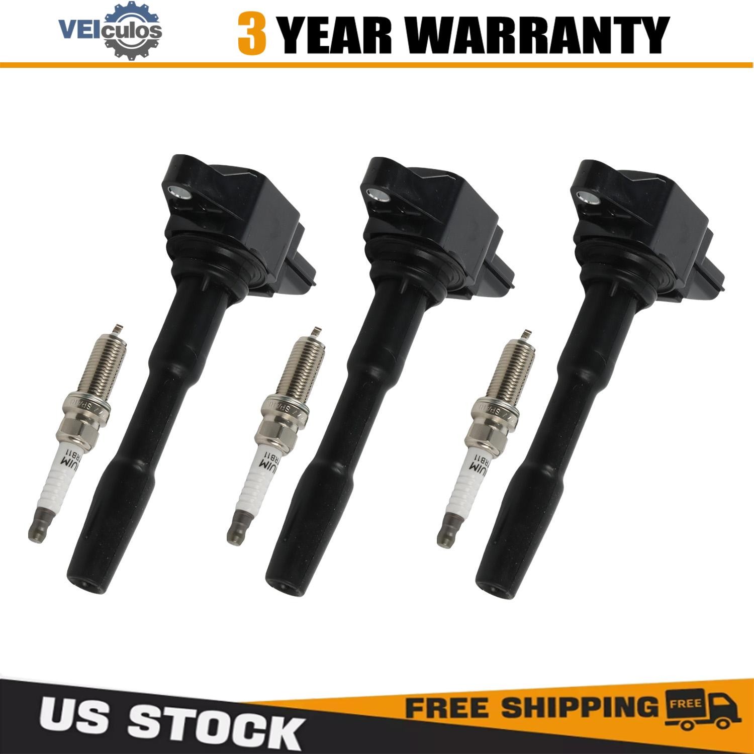 3X Ignition Coils  Iridium Spark Plug For Smart Fortwo 2016-2017 L3 0.9L UF808