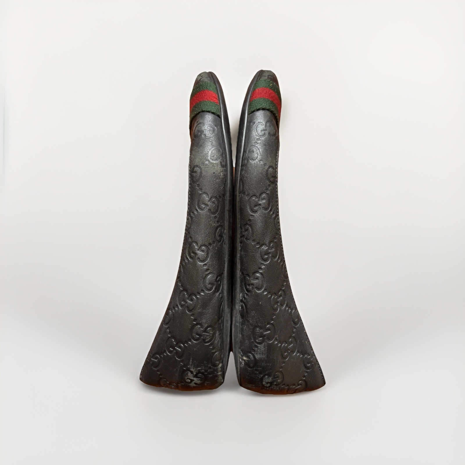 Gucci GG Monogram Black Leather Women’s Flats Italy 37.5 (US 7) 253315 thumbnail 8