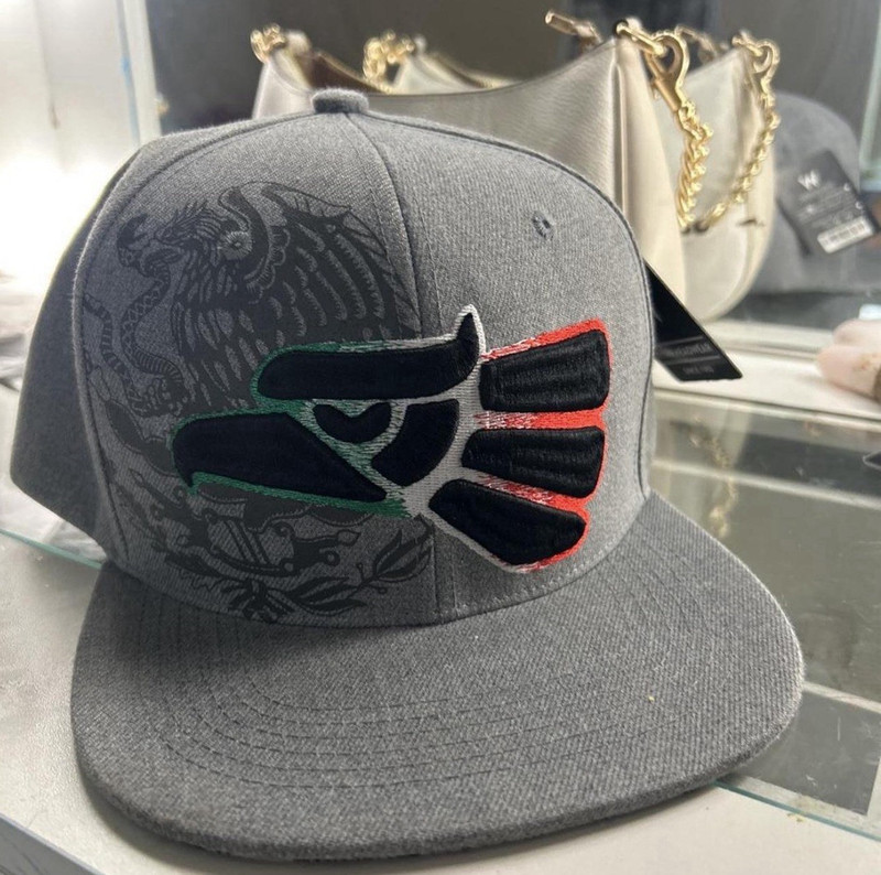 Gray Skull Graphic Flat Brim Snapback Hat Adjustable One Size Unisex