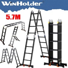 5.7M 14 in 1 Multi-Purpose Aluminium Folding Combination Ladder Loft DIY Long