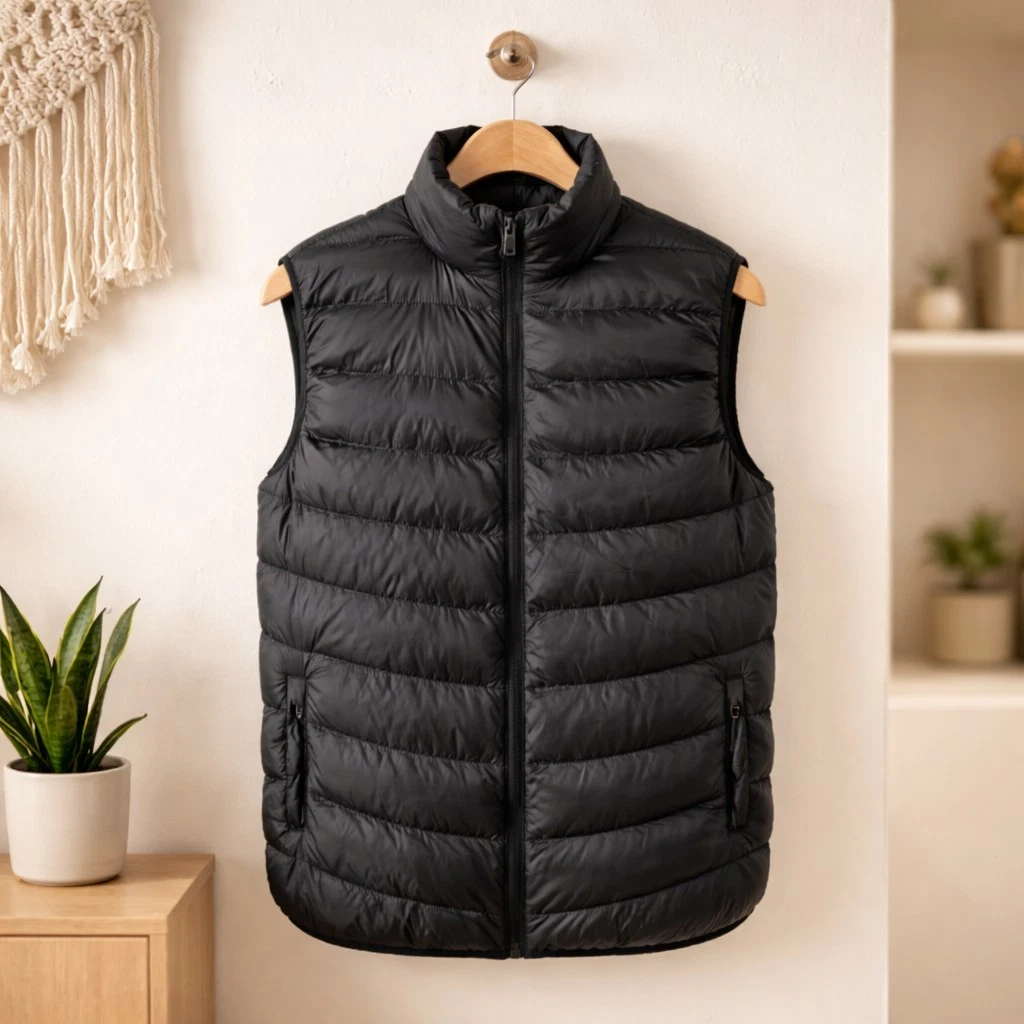 Boohoo Man Men's Puffer Vest Black Size M Full Zip