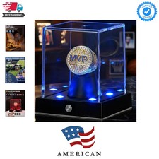 Cordless LED Championship Ring Display Case, Clear Acrylic Single Ring Holder...