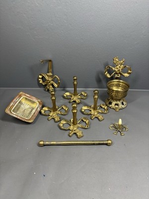 SRG Japan Brass Bathroom Accessories Towel Bar Hooks Soap Dish Holder Set