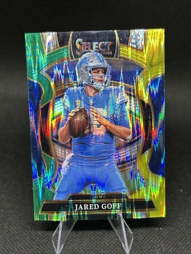 2025 Panini Select - Concourse Jared Goff #69 Green &amp; Yellow Shock Prizm