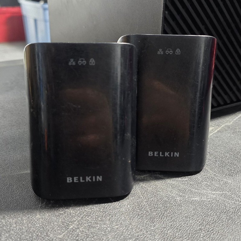 Belkin Powerline Network Adapter 2-Pack Wired Ethernet RJ-45 1 LAN Port Black