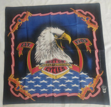 Vintage Harley Davidson Eagle Handkerchief Scarf Bandana Headband USA Biker GUC