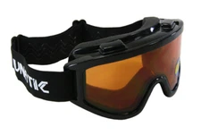 Lunatic Motocross ATV MX Goggles Adult Dual Lens - Black with Amber Lens