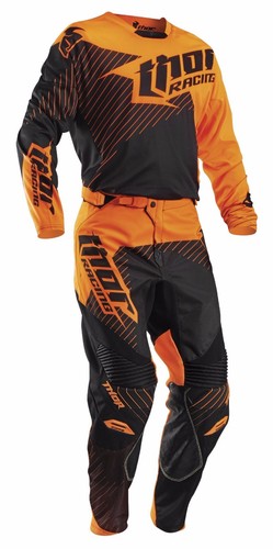 Completo Uomo Motocross Thor Mx Core Hux Nero Arancione Fluo Cross Enduro |  eBay