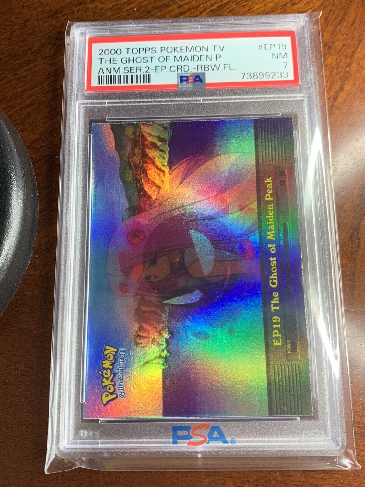 2000 Topps Pokemon #EP19 The Ghost of Maiden Peak Rainbow Foil PSA 7 Near Mint
