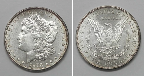 X5201  1878-S Morgan Dollar, Choice to Gem BU