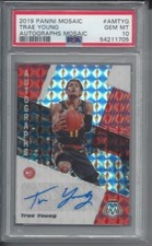 TRAE YOUNG 2019-20 PANINI MOSAIC HAWKS PRIZM AUTO PSA 10 GEM MINT