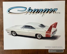 Original 1969 Dodge Charger Daytona Chrysler Licensed 11" x 14" Lithograph Print