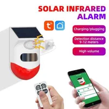 Smart Infrared Motion Detector Solar Wireless Strobe Siren Detector Sound Alarm