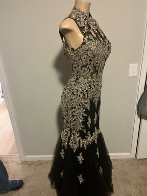 Beautiful black and Gold prom dresses size 8( Prom Dress) | eBay Beautiful black and Gold prom dresses size 8( Prom Dress) | eBay