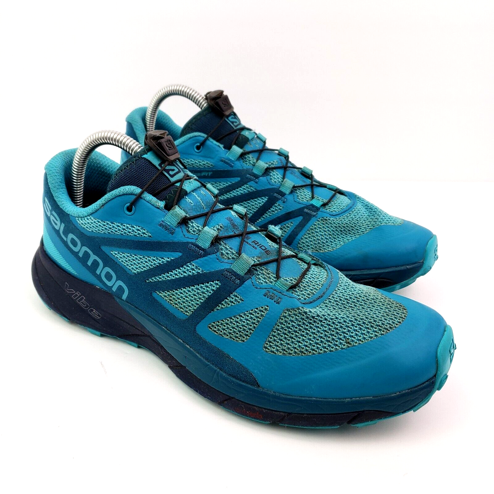Scarpe da ginnastica Salomon Sense Ride da donna taglia 10 turchese trail running 398477
