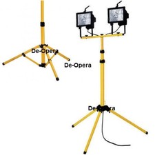 500W TWIN HEAD TELESCOPIC HALOGEN FLOODLIGHT WORK SITE FLOOD LIGHT TRIPOD STAND