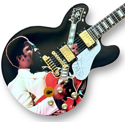 BB King サイン入りポートレート BB KING Signed Guitar Custom Graphics 1/1 JSA COA GORGEOUS