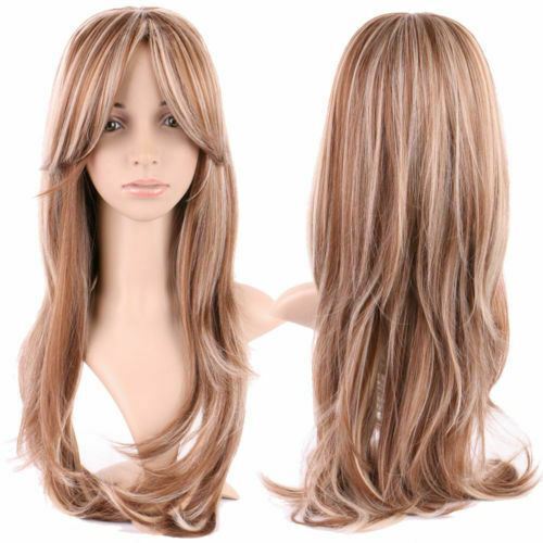Halloween Women Natural Hair Long Straight Curly Cosplay Synthetic Full Wig - Picture 13 of 79
