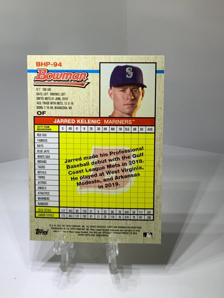 2020 Bowman Heritage Jarred Kelenic   BHP-94 Seattle Mariners - Image 2 of 2