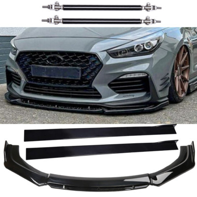 Front Bumper Spoiler Splitter Lip Side Skirt /Strut Rods For Hyundai I30N MK3