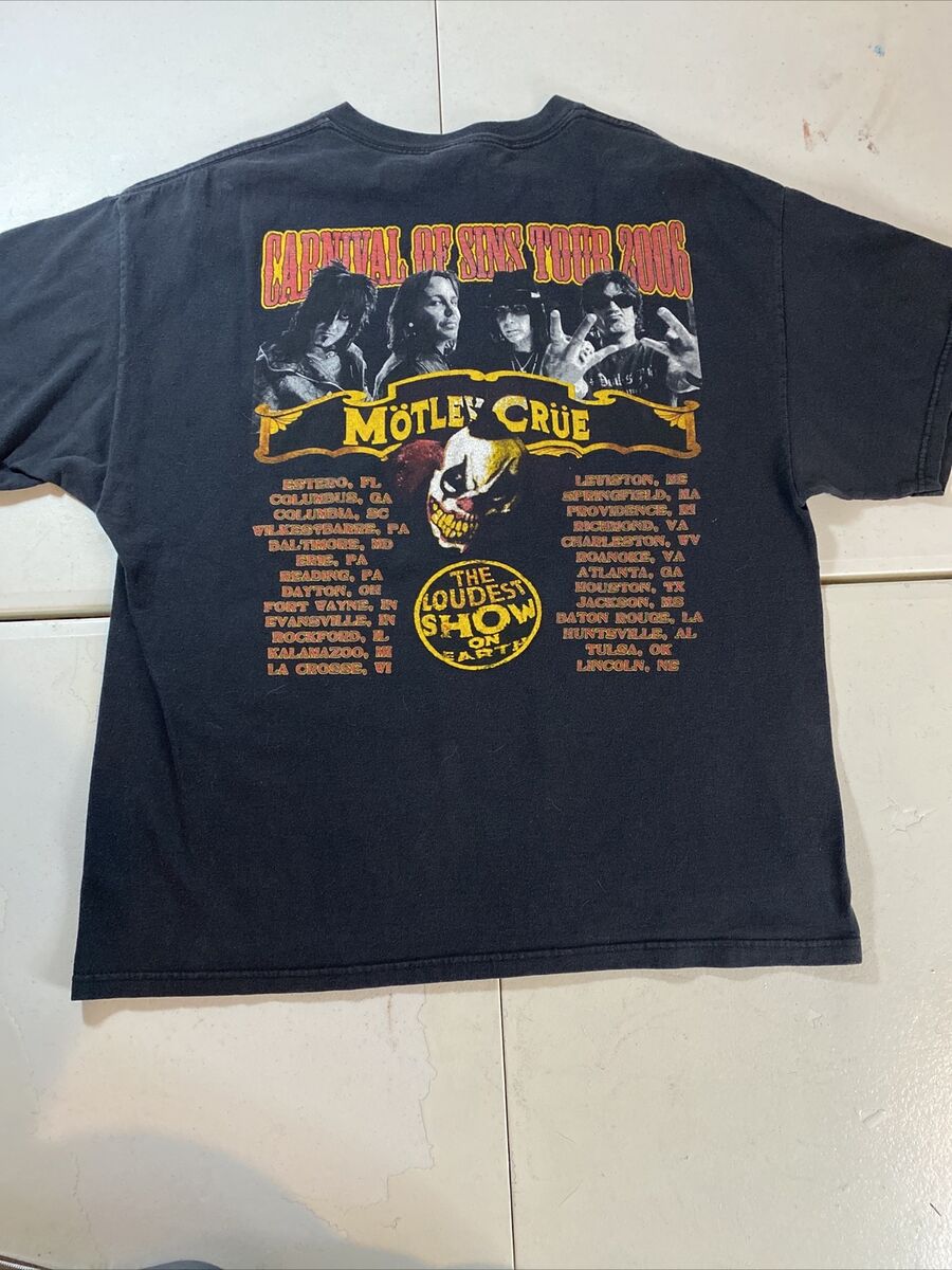 RARE Motley Crue Carnival Of Sins Tour 2006 T-Shirt Band RARE Motley Crue Carnival Of Sins Tour 2006 T-Shirt Band