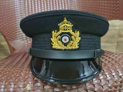 WW2 German Naval Visor Cap WWII Hats All Sizes Available Reproduction - Picture 8 of 9