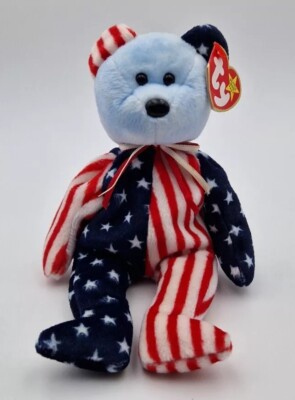 Ty Beanie Babies USA Teddy Bär Spangle ca. 20 cm 1999 Stofftier Kuscheltier