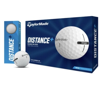 TaylorMade 2021 Distance Plus Golf Balls, 12 Pack, White