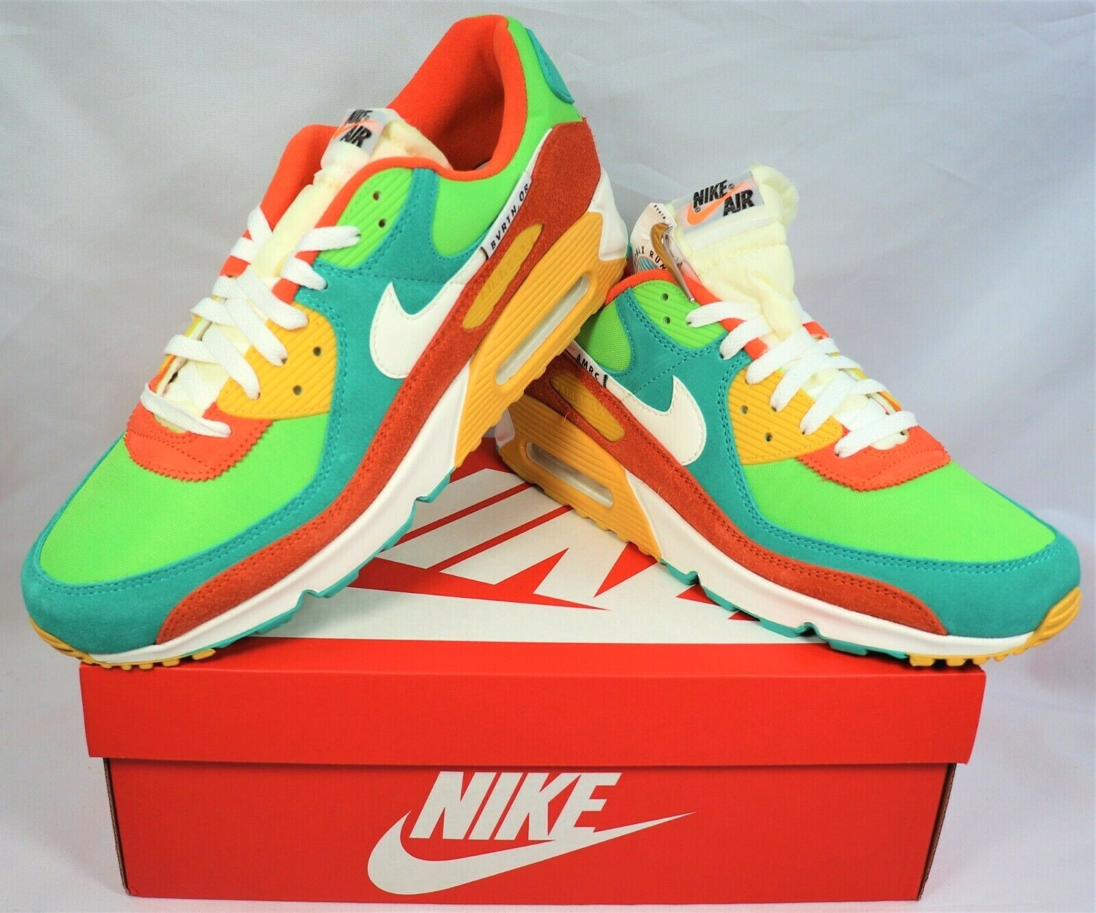 green and orange nike air max