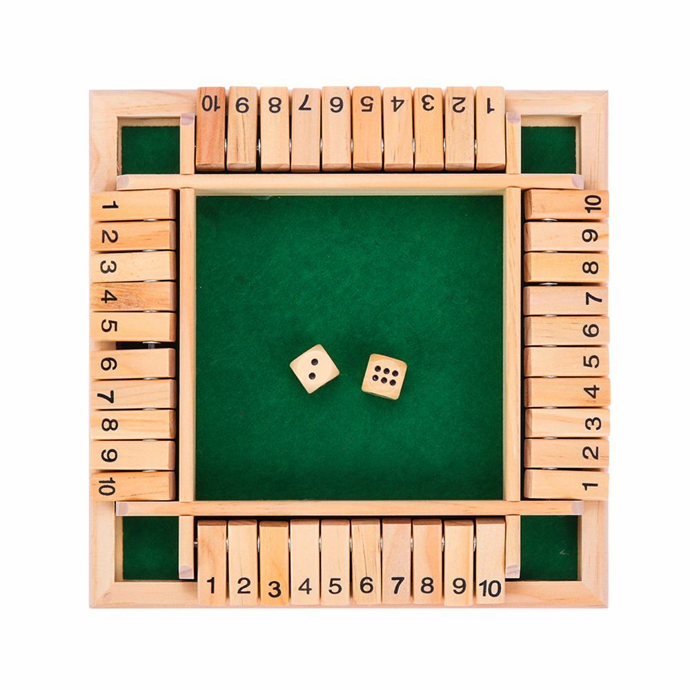 Toys 4 Players Shut The Box Wooden Flaps & Dices Game Dice Board Game | eBay