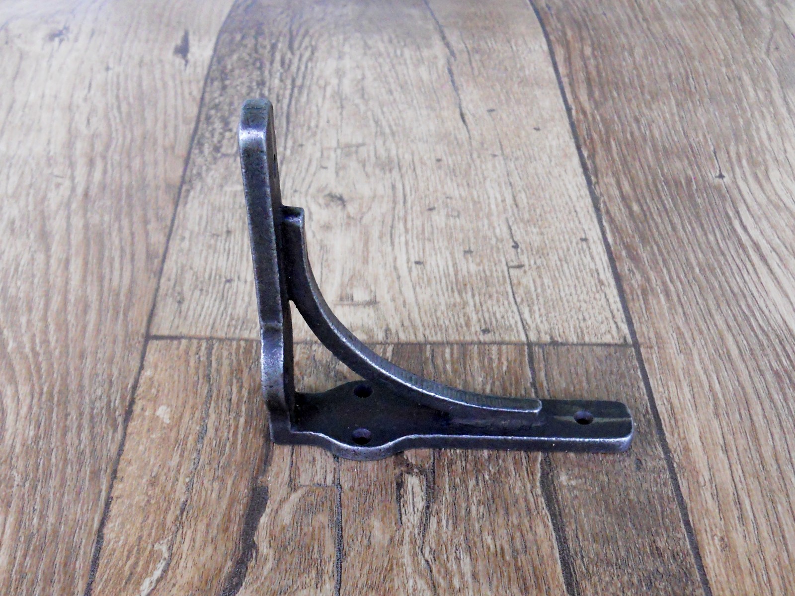 A Pair Of Small Industrial Vintage Design Cast Iron Metal Shelf