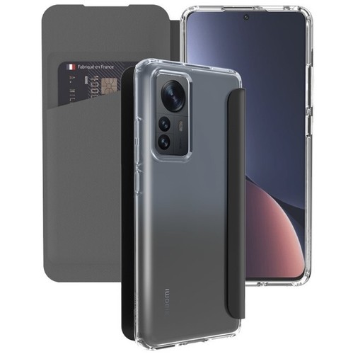 Etui à rabat avec touché peau pour Xiaomi 12 Pro Made For Xiaomi Noir - Coque et étui téléphone
