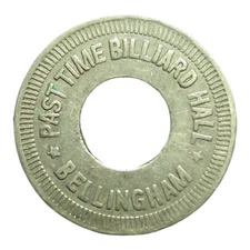 Bellingham, WA Past Time Billiard Hall G/F 5¢ In Trade Token
