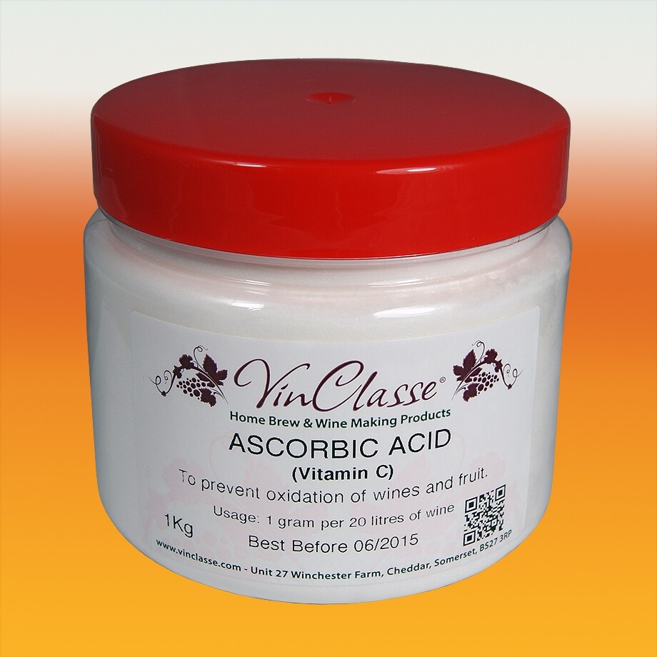 VinClasse Ascorbic Acid 1kg - Food Grade For Home Made Cider And Wine