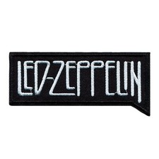 Led Zeppelin Classic White Logo Embroidered Iron-On Patch Rock Band Applique