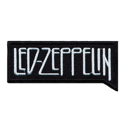 Led Zeppelin Classic White Logo Embroidered Iron-On Patch Rock Band Applique