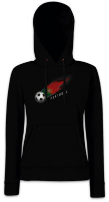 Portugal Football Comet I Damen Hoodie Kapuzenpullover Fußball Flagge