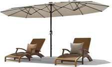 13ft Double-Sided UV99 Patio Umbrella w/Crank, Fade-Resistant for Pool  Garden
